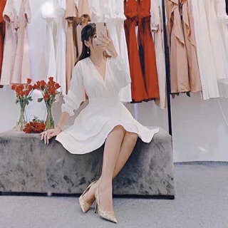 Jumpsuit trắng tay dài sang chảnh (kèm hình thật)