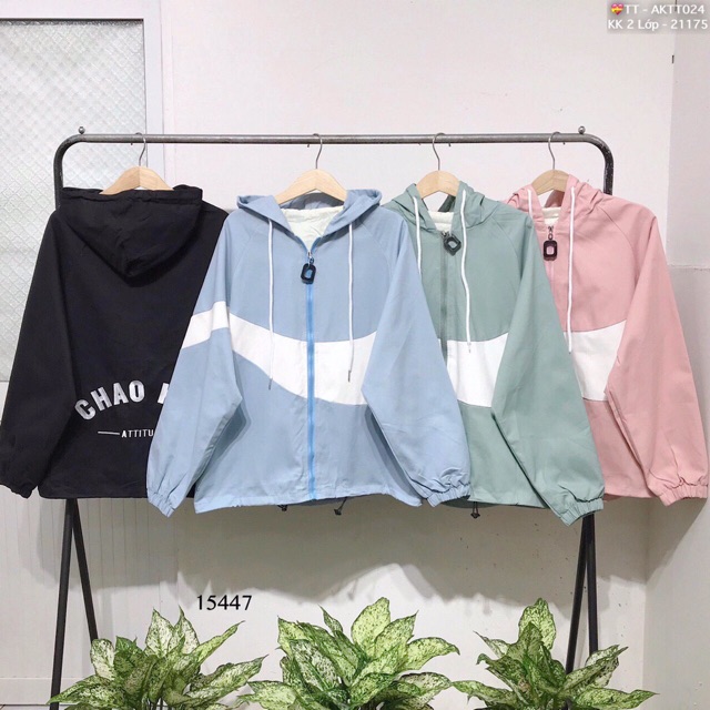 🎇𝐆𝐢𝐚́ 𝐒𝐢̉🎇 ABC Áo Khoác Kaki 2 Lớp Phối Viền Thêu Chữ #AKTT024 (Kèm Video, Hình Thật) | BigBuy360 - bigbuy360.vn