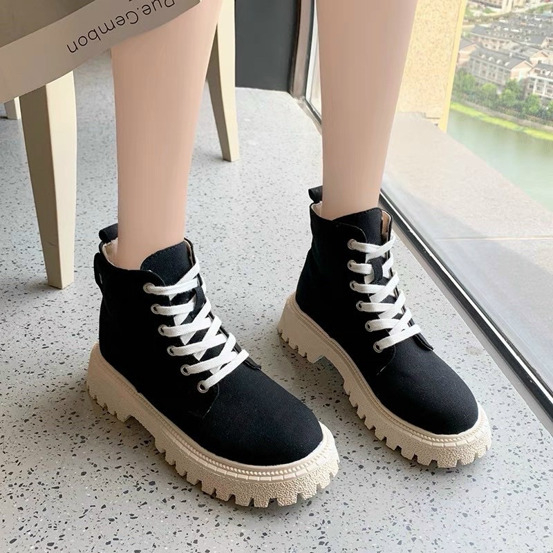 [Hot] Giày bốt cổ cao đế thô 5 phân chất lắm luôn