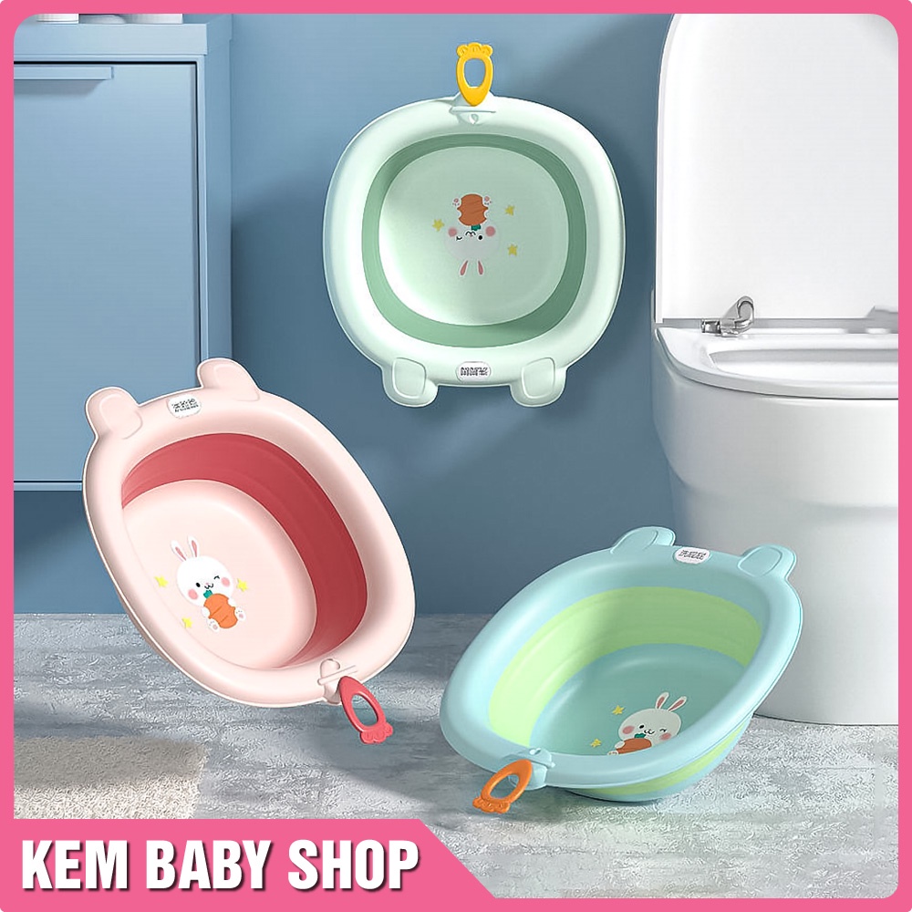 Chậu rửa mặt gấp gọn cho bé - Chậu rửa gấp gọn hình chú thỏ dễ thương