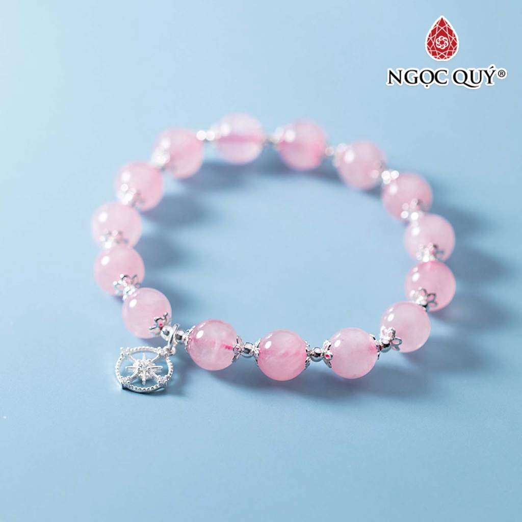 Vòng tay TA hồng phối charm bánh xe - Ngọc Quý