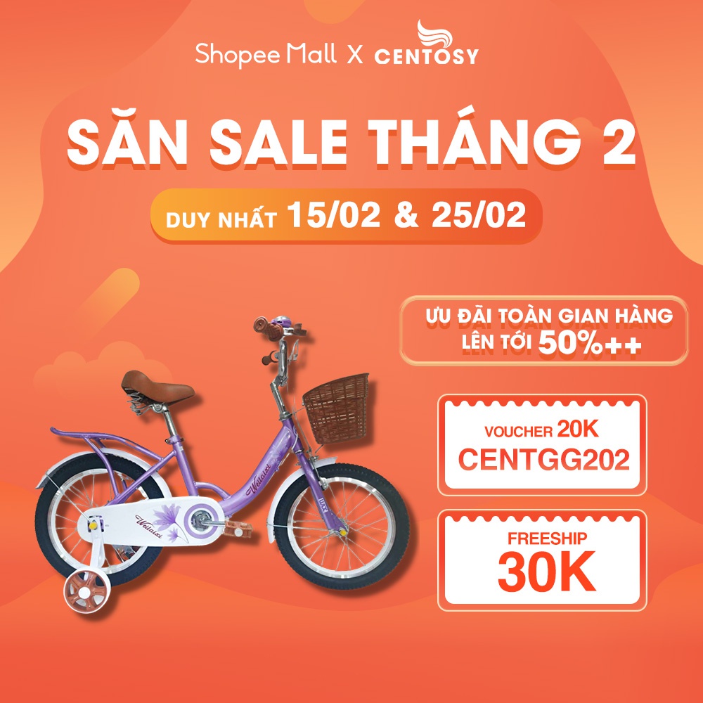 Xe Đạp Trẻ Em Cao Cấp [Centosy] Weilaixi Lovely - Khung Chắc Chắn, Có Giỏ Và Bánh Phụ