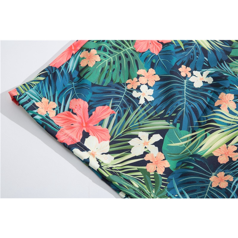 Quần Short Nam Dáng Rộng In Họa Tiết Hoa Lá Phong Cách Hawaii Thời Trang Mùa Hè Chất Lượng Cao Thoáng Khí Phong Cách Hàn Quốc