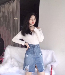 Chân váy jean rách công sở 🍑🍑🍑u