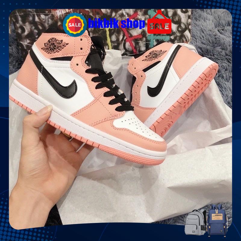 Giầy thể thao JD1 Black Pink 1 hồng cao cổ cho nữ, Giày sneaker nữ JD hồng đen Full Box Bill