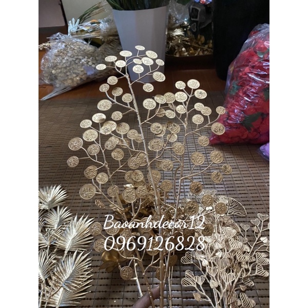 Cành Tú Cầu , Lan Hồ Điệp Nhũ trang trí decor siêu đẹp