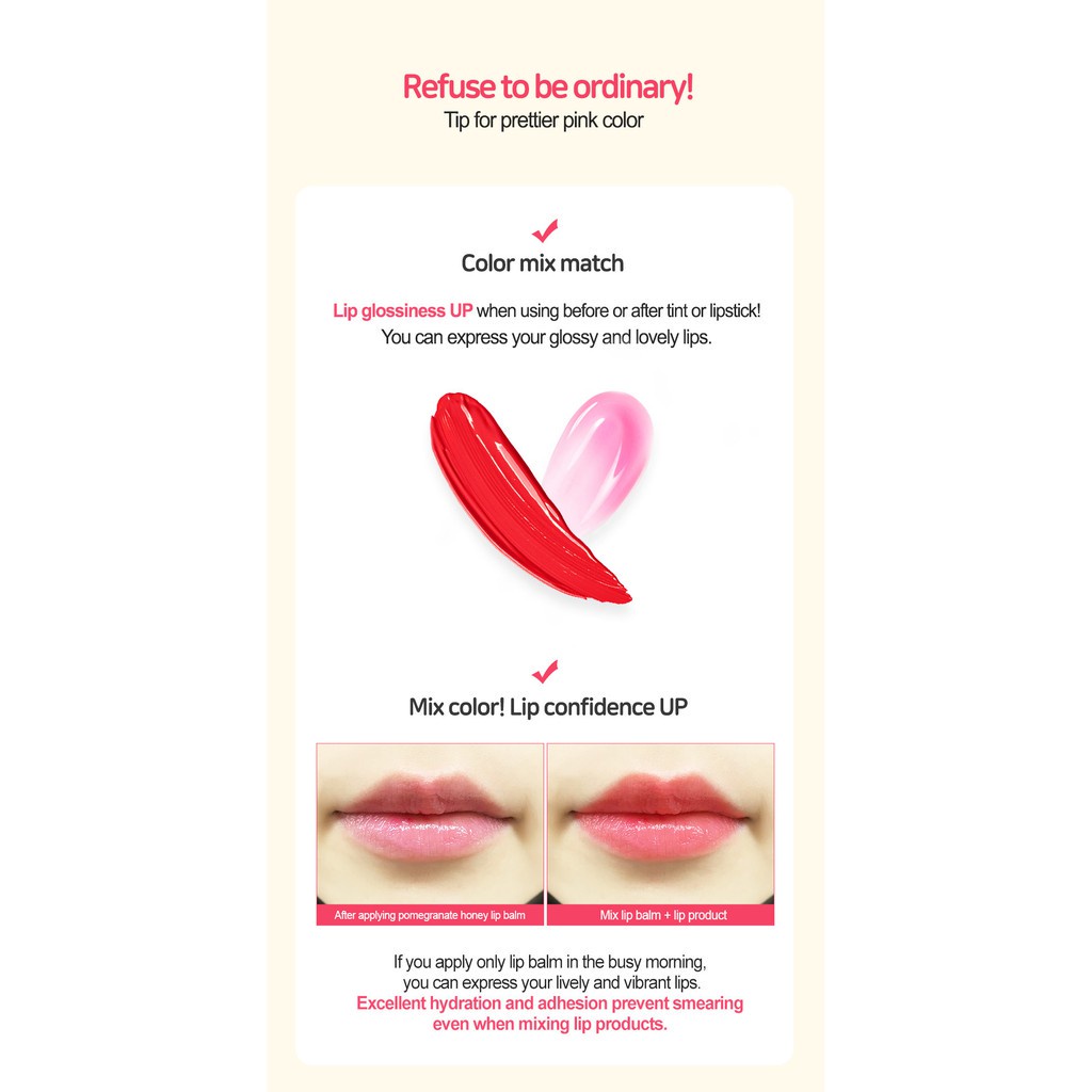 [Tặng 88k]Son Dưỡng Môi 3 trong 1 Thạch Lựu và Mật Ong Frudia Pomegranate Honey 3 in 1 Lip Balm 10g