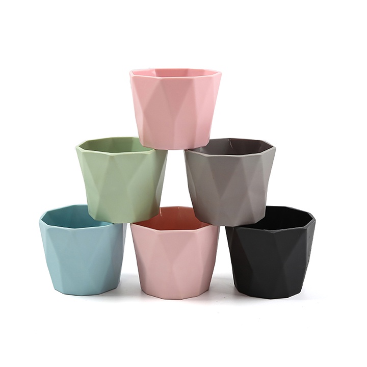 Chậu Nhựa Mini Trồng Cây Melamin Họa Tiết Kim Cương  E.I.G Y125 7.5cm Nhiều Màu Cao Cấp Sang Trọng Thành Dày Chịu Nhiệt