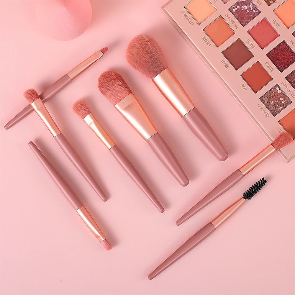 Set 8 cọ trang điểm HLLR mini mềm mại mang theo đi du lịch tiện lợi dành cho phái đẹp