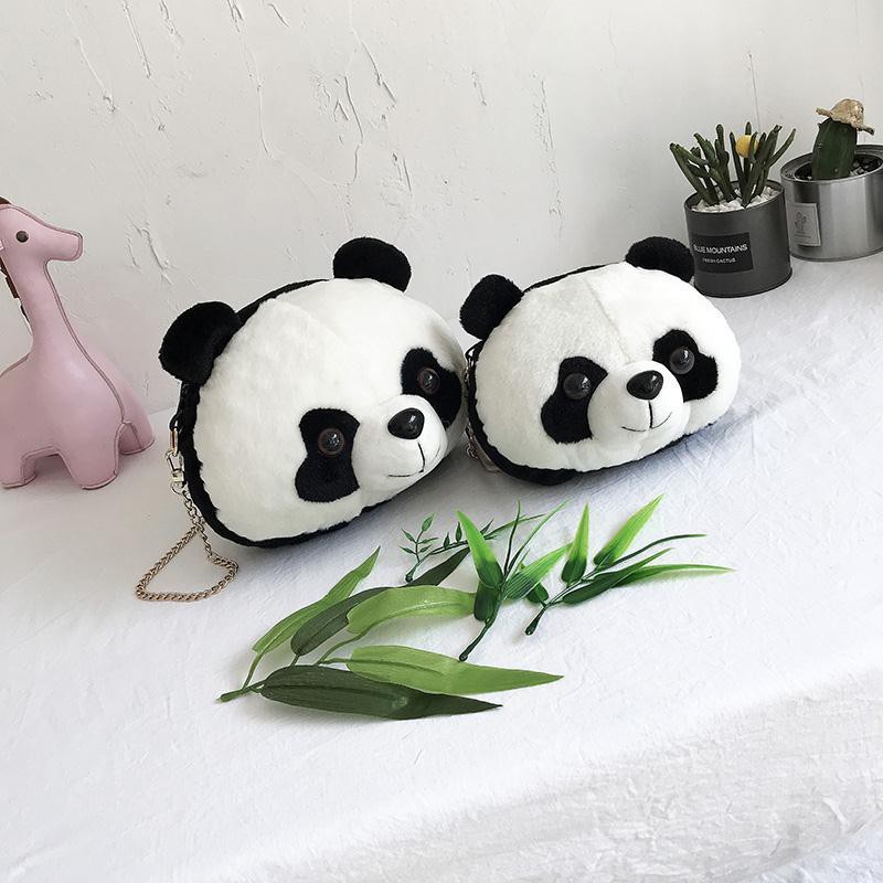 Túi xách đeo chéo nữ - wool bag female 2021 new springsummer fashion Joker plush shoulder bag cute cartoon panda shoulder b