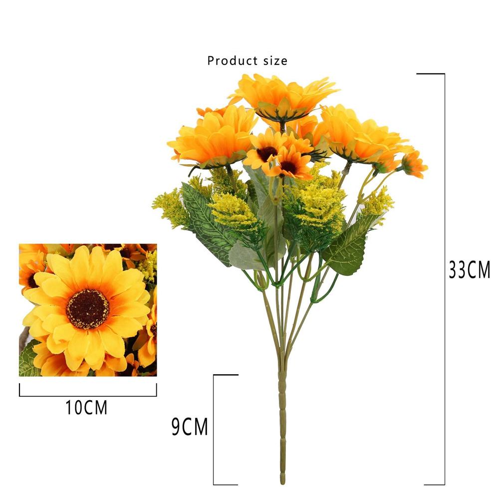 KUNHEV Hoa Hướng Dương Giả Bằng Lụa Chất Lượng Cao