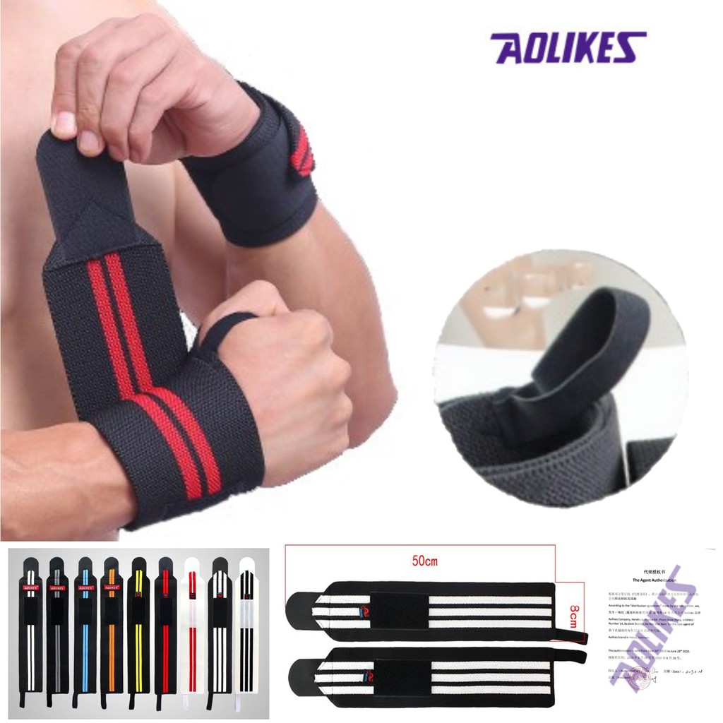 Đai cuốn cổ tay có giữ ngón cái hỗ trợ cổ tay chống trượt chuyên gym - AOLIKES AL 1538 (1 cái)