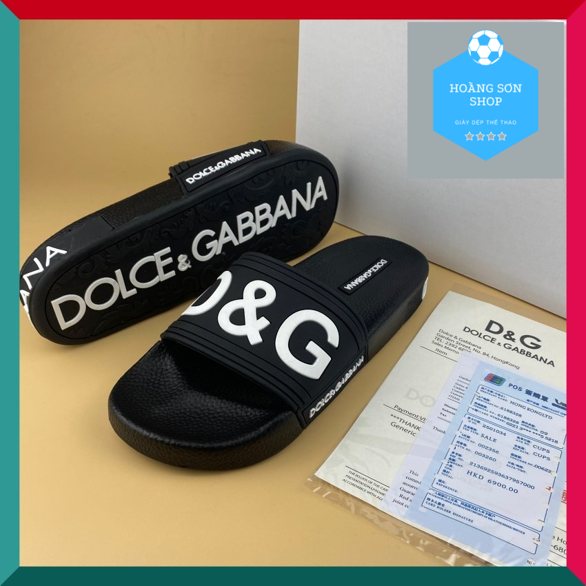 Dép Nam D&G - dép nam quai ngang chữ nổi đế cao su