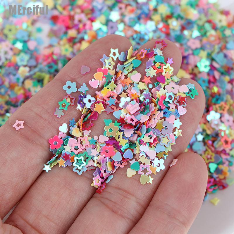 Hạt kim tuyến hình ngôi sao/ trái tim lấp lánh dùng để trang trí 15g