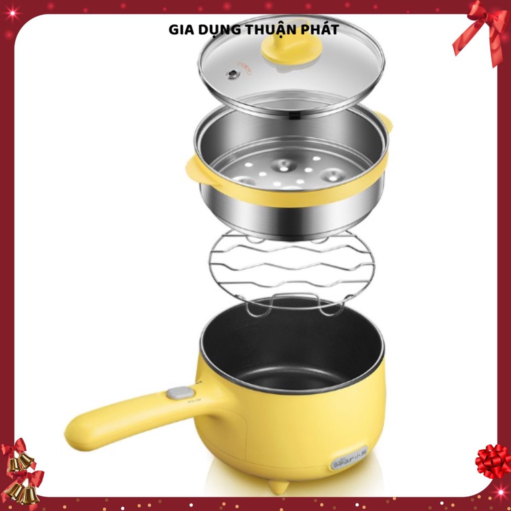 Nồi lẩu điện đa năng Bear DRG - C12S1, 1.2L, chức năng nấu lẩu, chiên xào, hấp, luộc