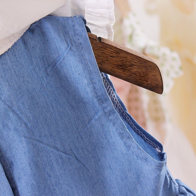 Đầm Denim Họa Tiết Thỏ Thời Trang 2020 Dành Cho Bé 1-3 Tuổi