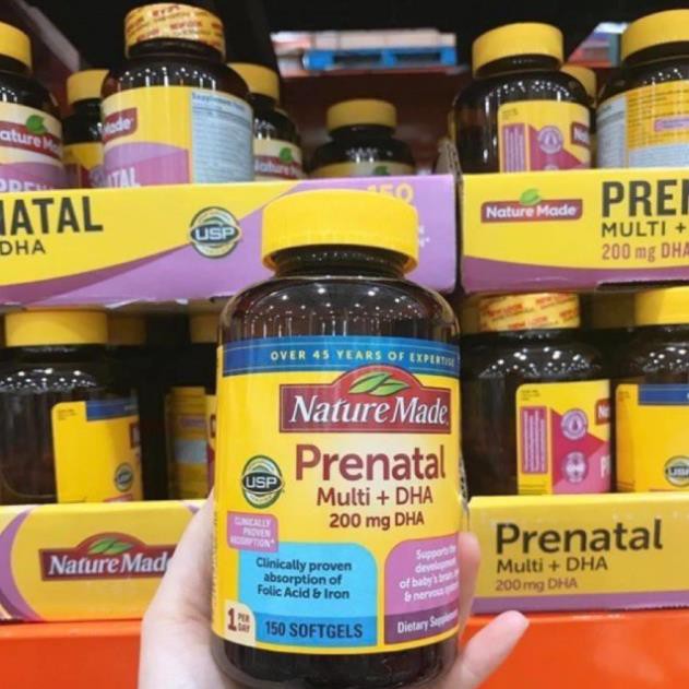 Vitamin tổng hợp Nature Made Prenatal Multi +DHA 200 mg 150 Viên - Nhập Khẩu Mỹ