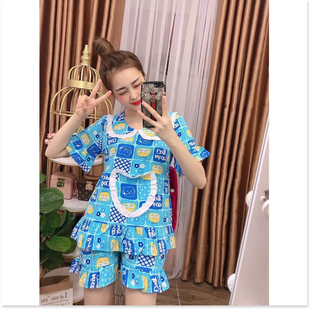 Set bộ tiểu thư mặc nhà Satin ngắn hoạ tiết đẹp , siêu xinh KOKO MI FASHION