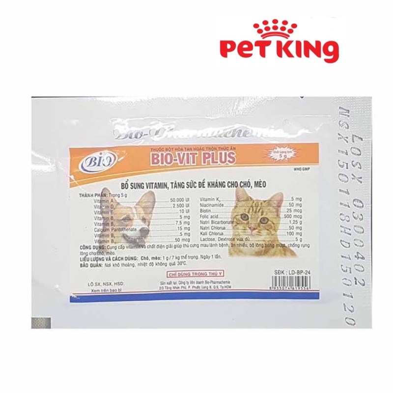 Bột Bio 5gr Tăng Đề Kháng, Bổ sung Vitamin cho Chó Mèo