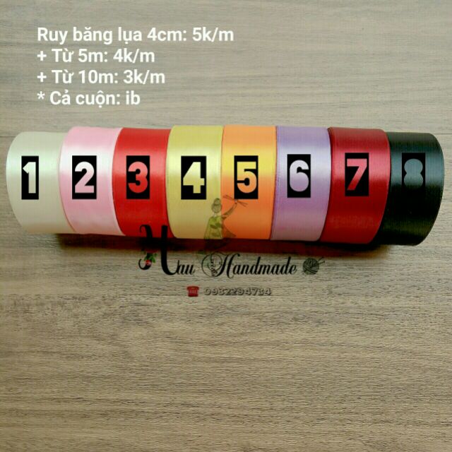 Ruy băng lụa 4cm/22m