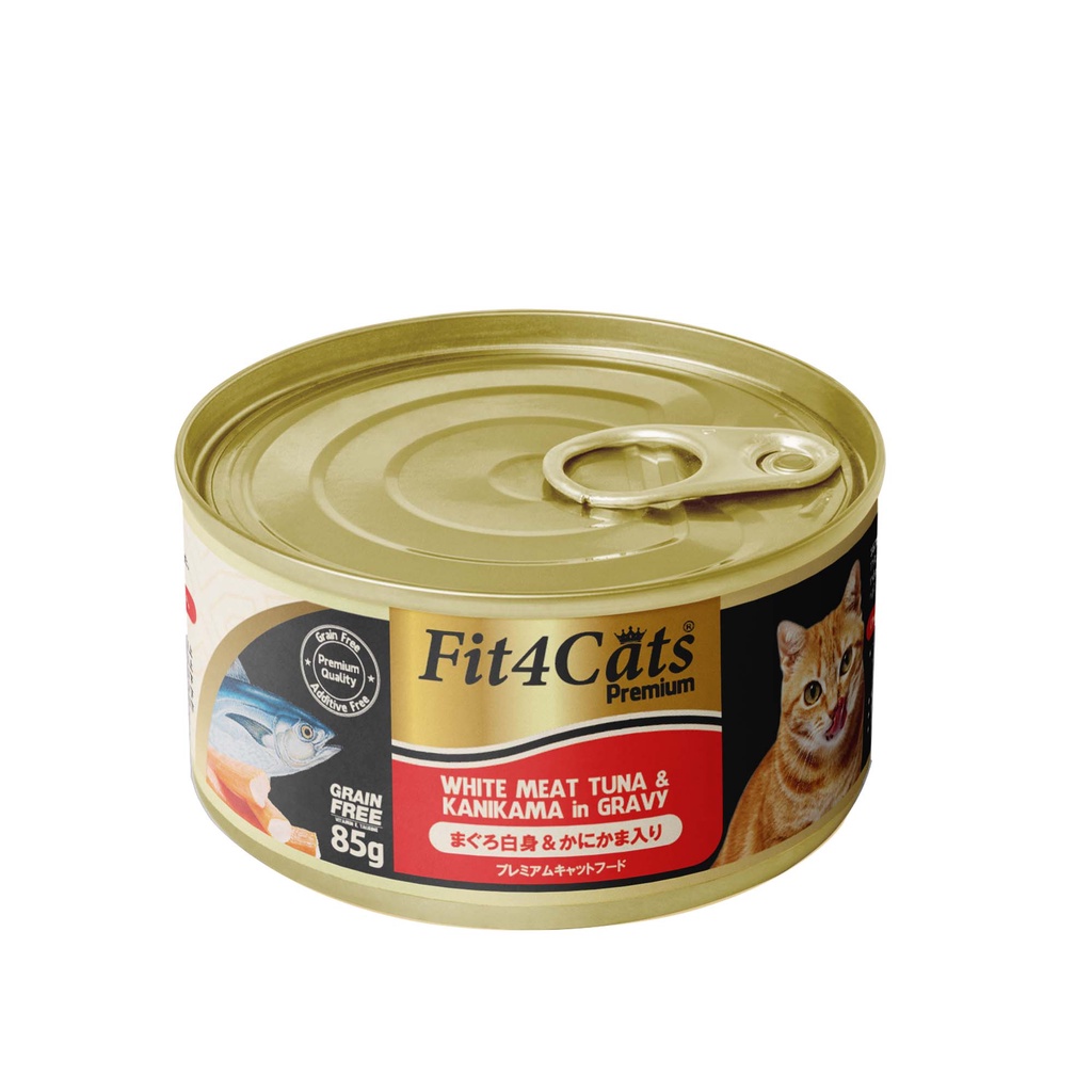 Pate mèo Fit4Cat Premium cao cấp - Cá ngừ trắng đóng hộp cho mèo thịt xé thơm ngon đủ vị Fit 4 Cat Doggyman