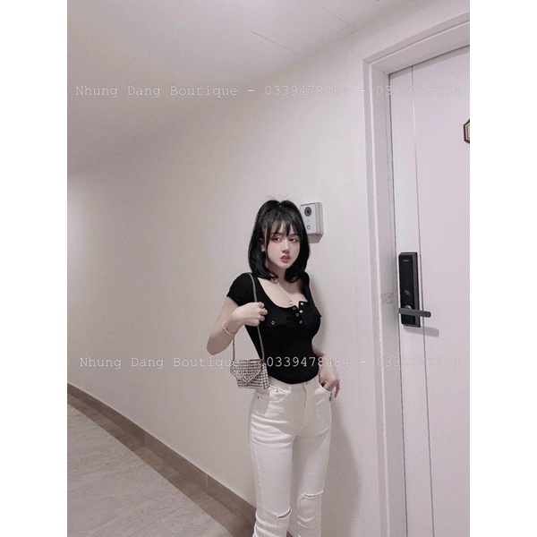 Áo Phông Nữ, Phông Chất Tăm Nhiều Màu co giãn len tăm