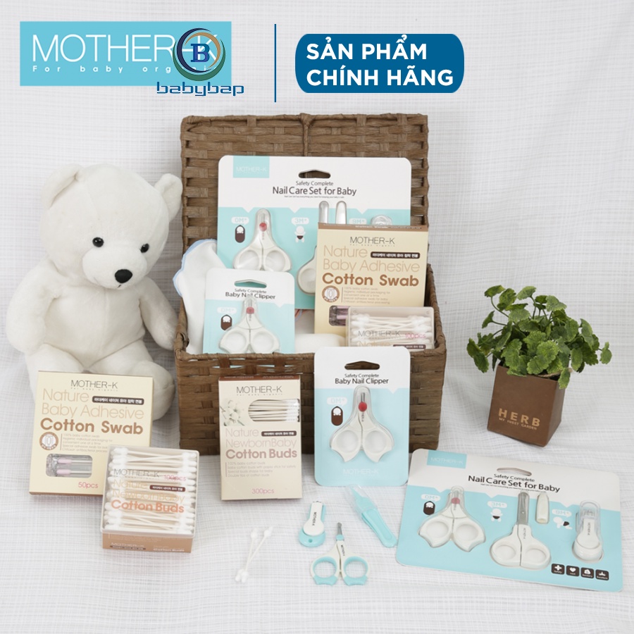 Tăm Bông Sơ Sinh Mother-K Hàn Quốc 100% Bông Chất Lượng Cao (100c)