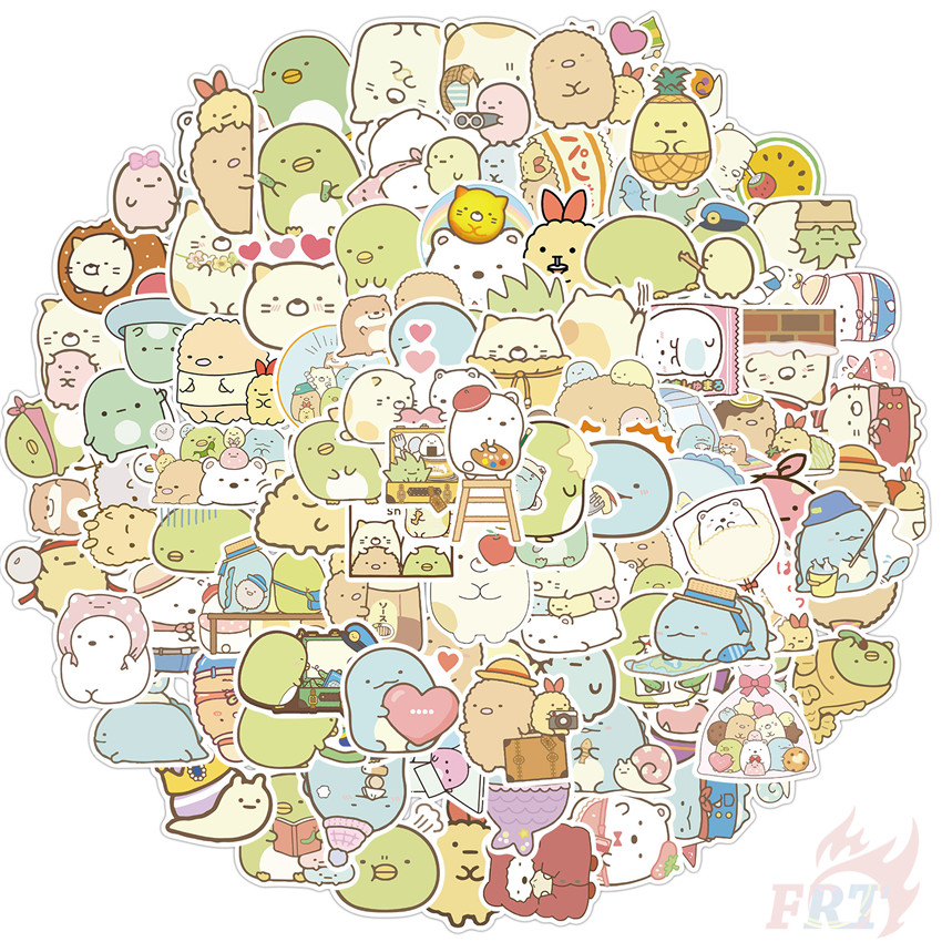 Bộ 100 miếng dán hình nhân vật hoạt hình Sumikko Gurashi đáng yêu