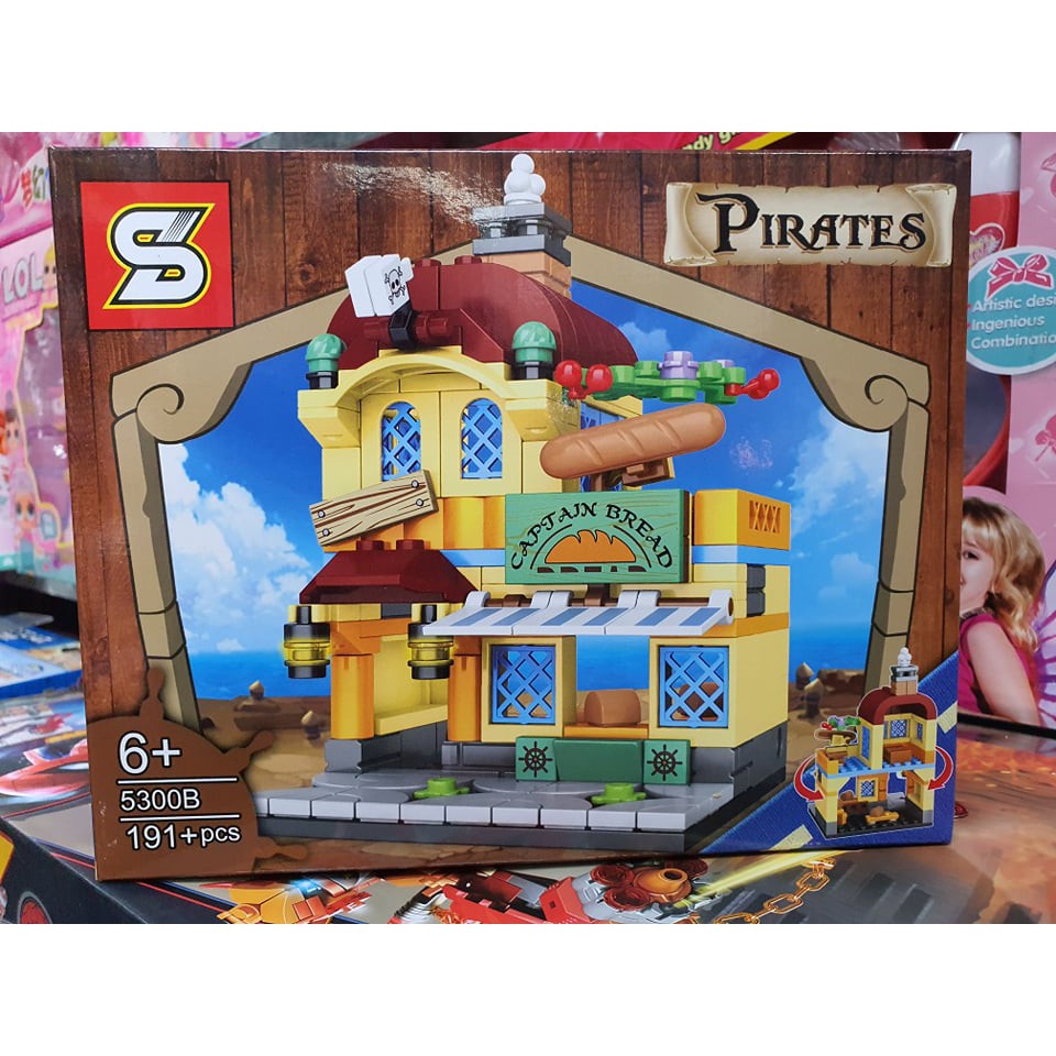 5300B - Bộ lắp ghép hải tặc PIRATES CAPTAIN BREAD - mô hình tiệm bánh mì - 191 chi tiết - đồ chơi xếp hình, lắp ráp