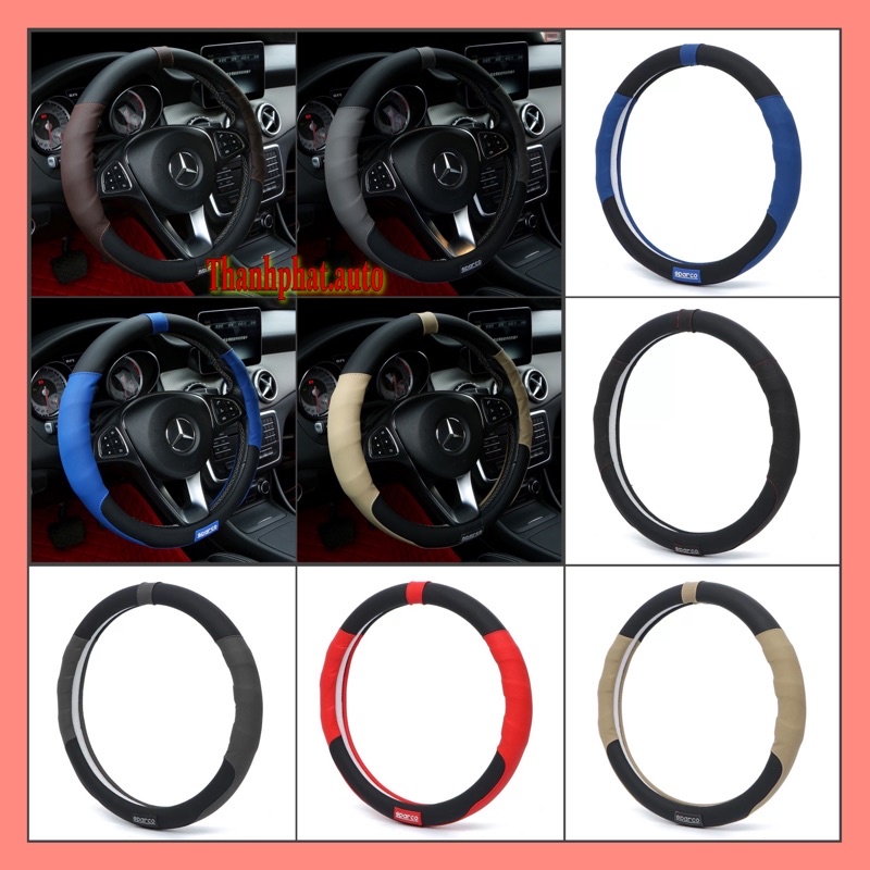 Bọc vô lăng tay lái ô tô xe hơi Sparco đường kính 38cm phù hợp xe 4,5,7 chỗ bán tải