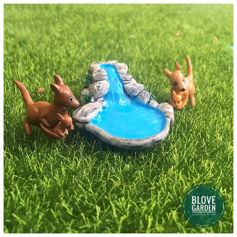 Tiểu cảnh - Thác nước làm phụ kiện terarium, trang trí chậu cây sen đá, xương rồng, nhà mô hình, charm slime