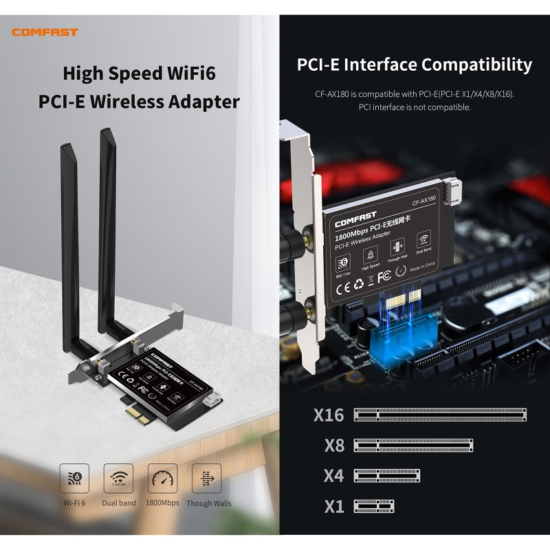 Tai Nghe Không Dây LI Wifi 6 CF- AX180 Bluetooth 5.2 Dài 1800M Băng Tần Kép