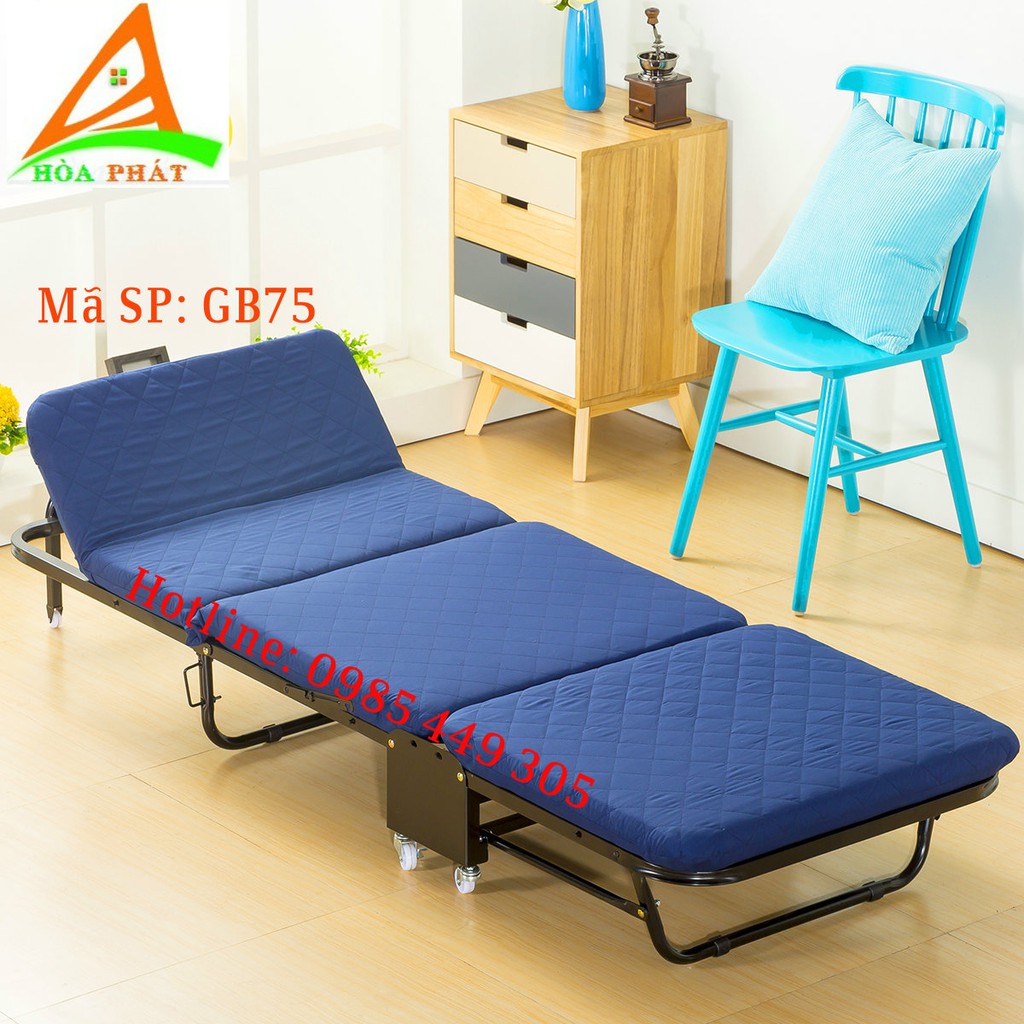 Giường gấp nâng đầu có bánh xe di chuyển rộng 66cm (GB65) | BigBuy360 - bigbuy360.vn