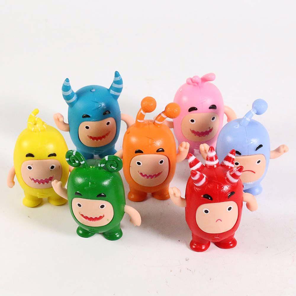 DARNELL Bộ 7 Mô Hình Búp Bê Anime Oddbods Kawaii Bằng PVC Để Bàn Trang Trí