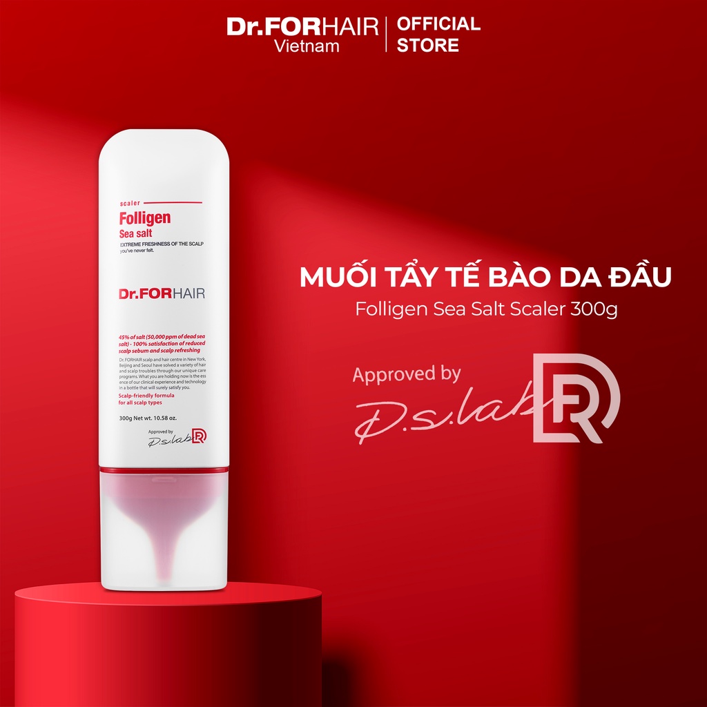 Tẩy tế bào chết da đầu, làm sạch dầu nhờn, giữ độ ẩm tóc, hạn chế chẻ ngọn Dr.FORHAIR Sea Salt Scaler 300g