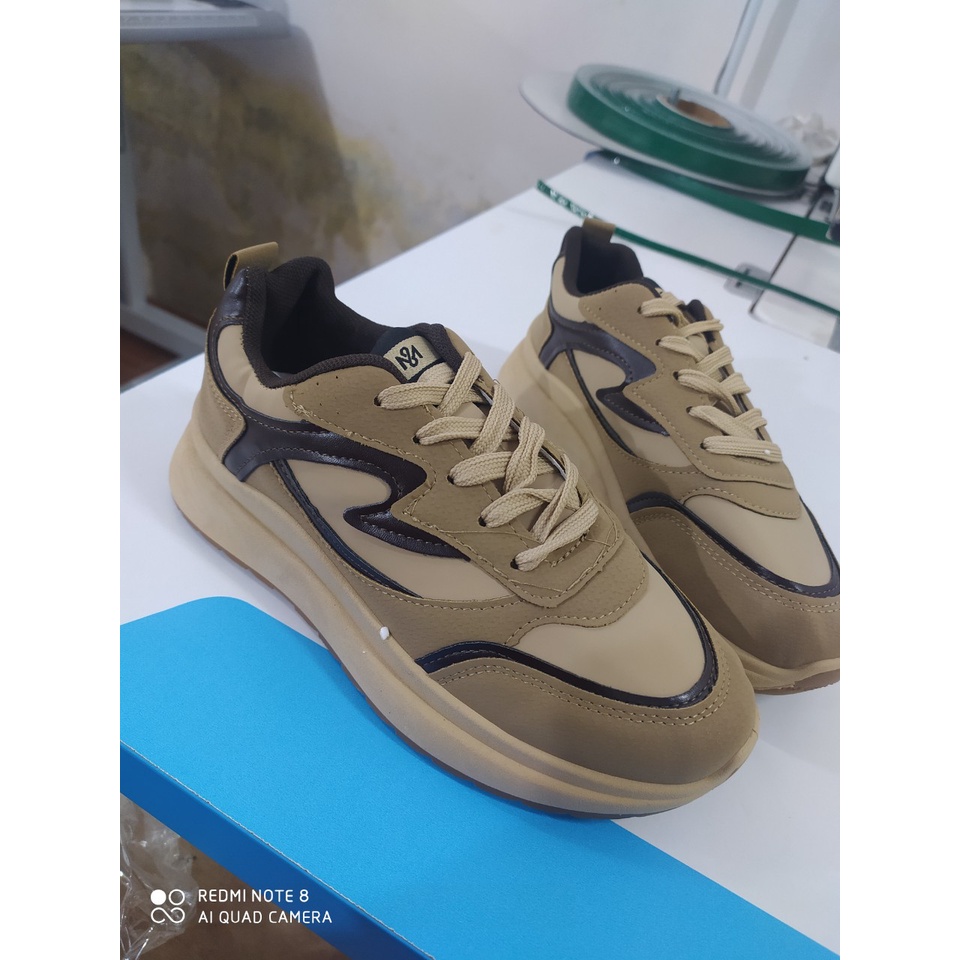 Giày thể thao nữ da mềm phối màu đế chống trơn trượt