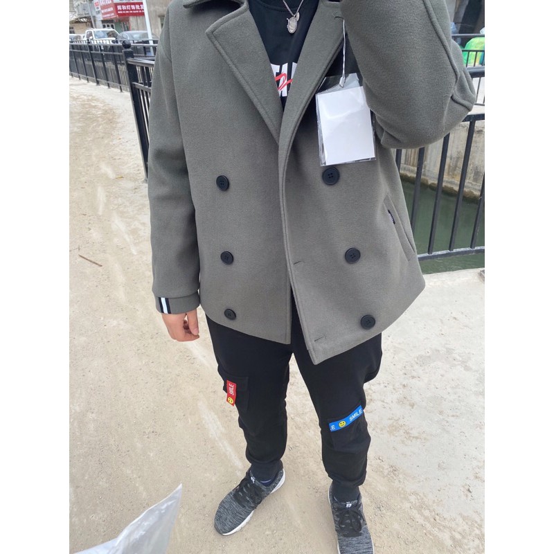 Áo Khoác Dạ Nam Dáng Ngắn Phong Cách Soái Ka Hàn Quốc