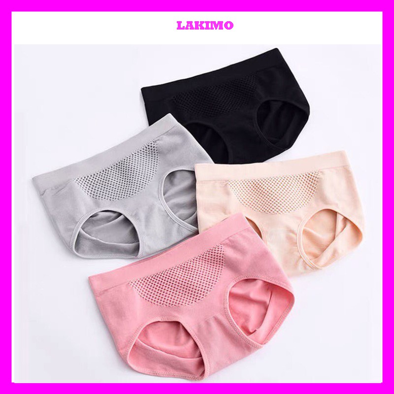 Quần lót nữ cotton tổ ong nâng mông 3D freesize 40-60kg Lakimo QLG20