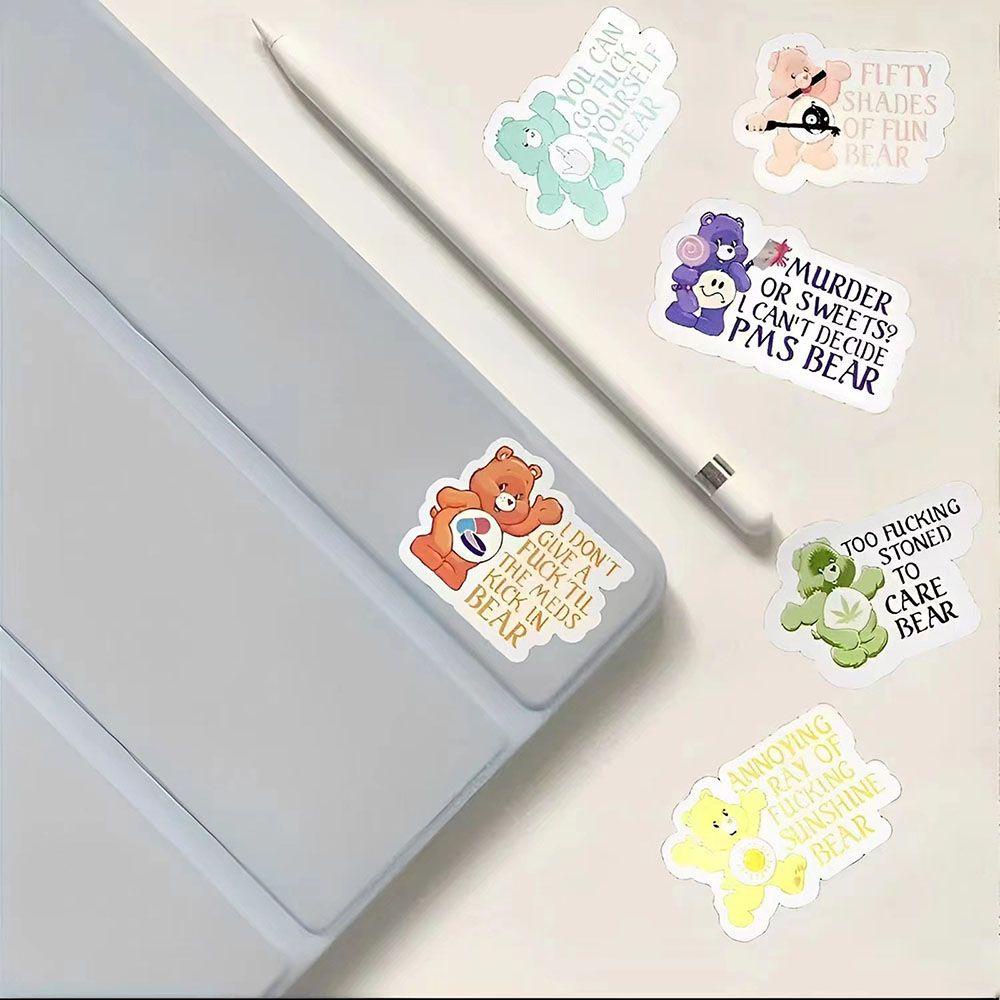CHOOKEY Set 12 / 12 Miếng Dán Trang Trí Cửa Sổ Chống Nước Hình Gấu Quỷ DIY