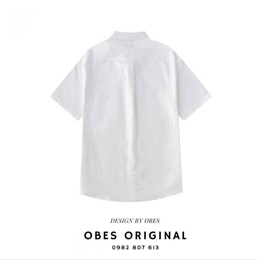 [OBES] Áo sơ mi ngắn tay trắng trơn AS006