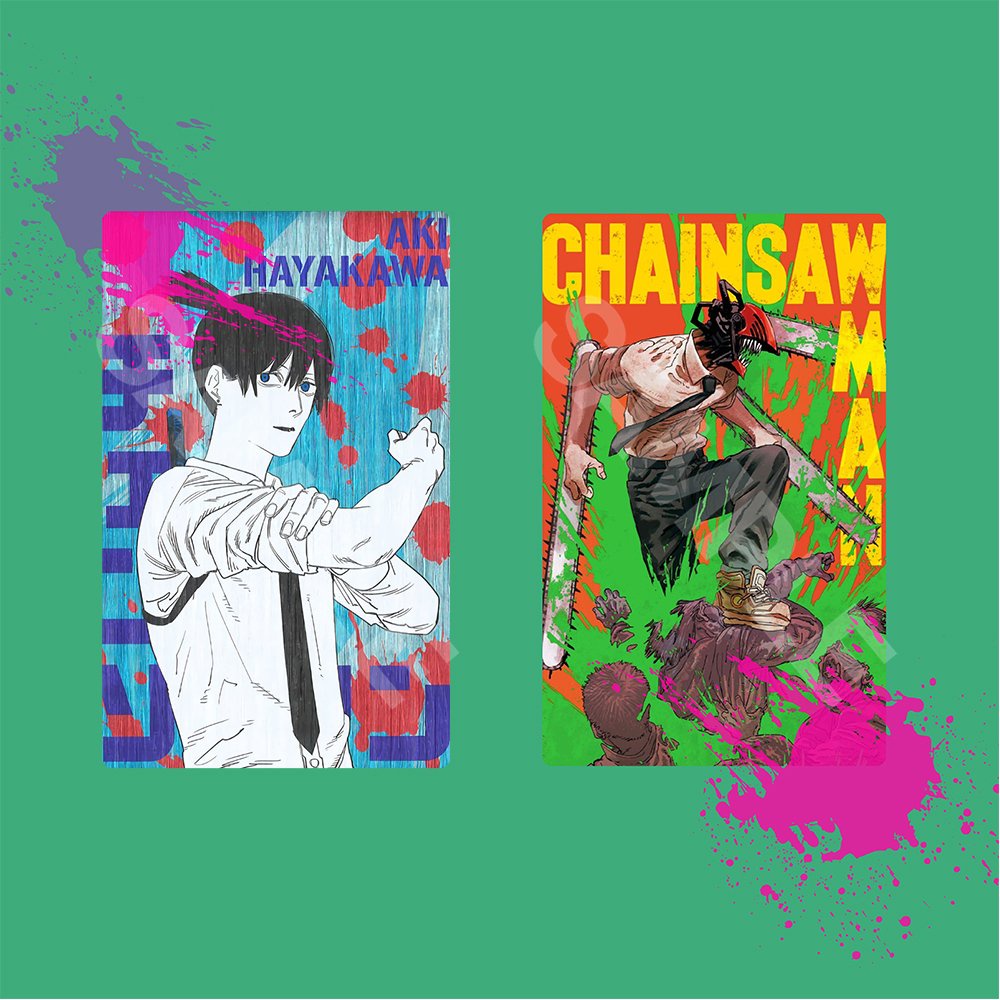 Ảnh card bo góc in hình CHAINSAW-MAN ver COLOR Thợ Săn Quỷ thẻ bo viền 5*8cm #