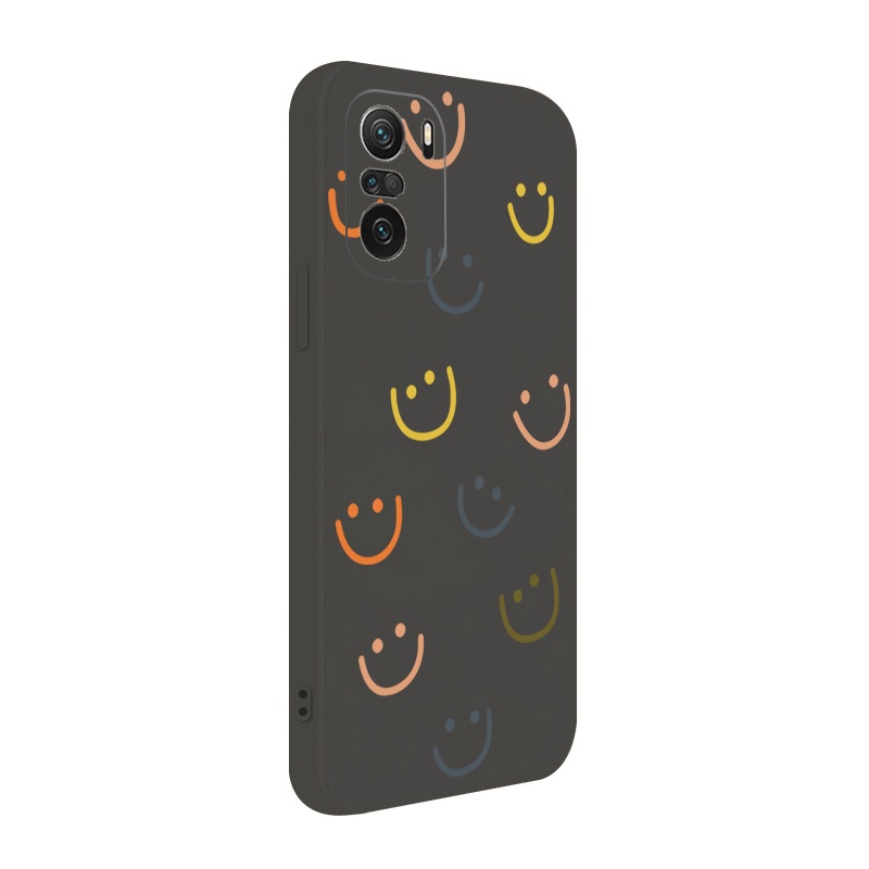 Ốp Điện Thoại Viền Vuông Mềm Hình Mặt Cười Cho Xiaomi Redmi Note 10 Pro 9S 9A POCO X3 NFC M3 Pro 5G