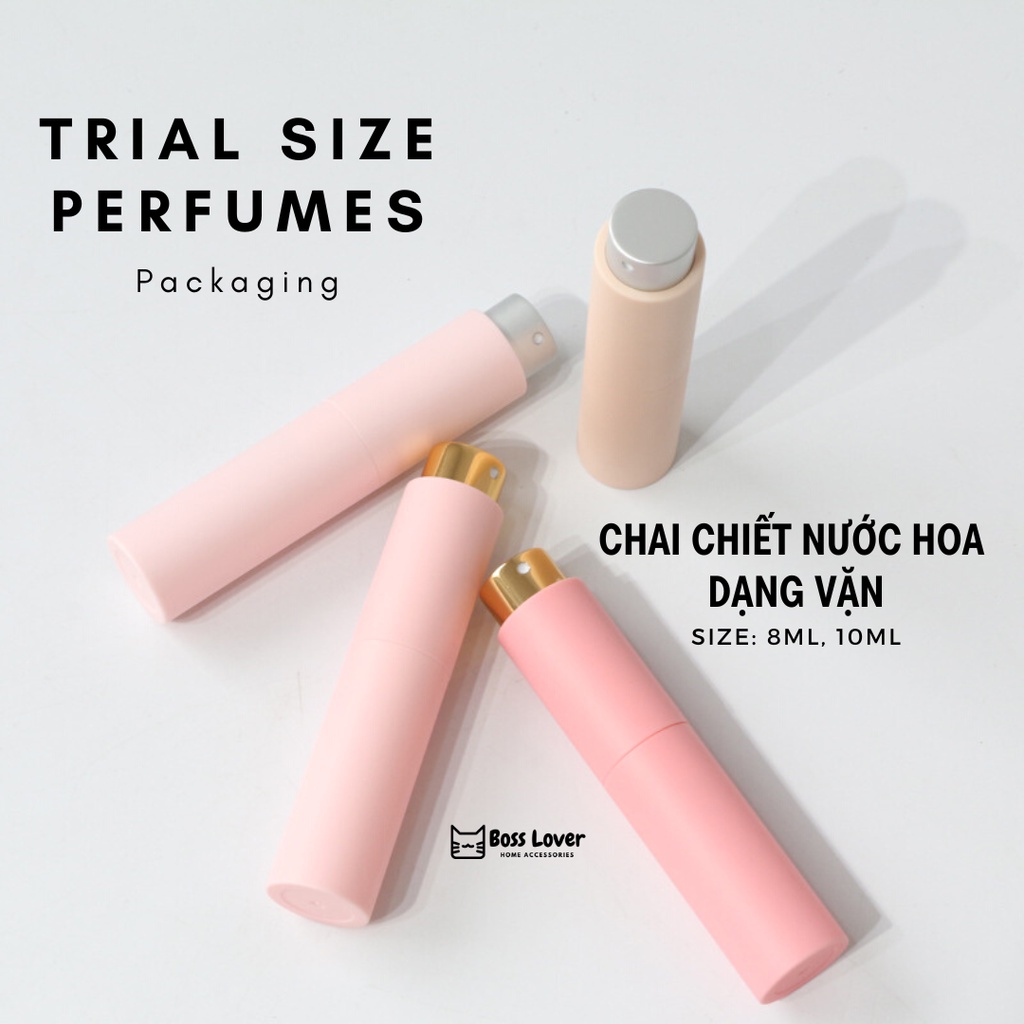 Chai chiết nước hoa dạng ống vặn màu pastel