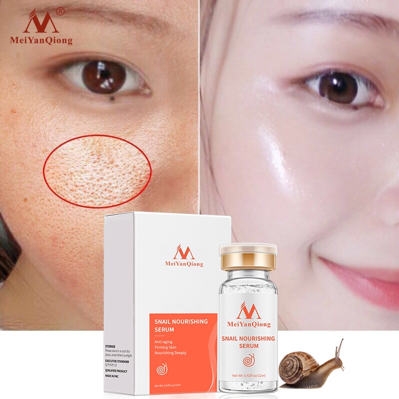 Serum Dưỡng Phục Hồi Tinh Chất Ốc Sên MeiYanQiong 12ml Dưỡng Trắng Da Và Thu Nhỏ Lỗ Chân Lông Cải Thiện Vết Thâm Lõm Snail Repair Serum 12ML