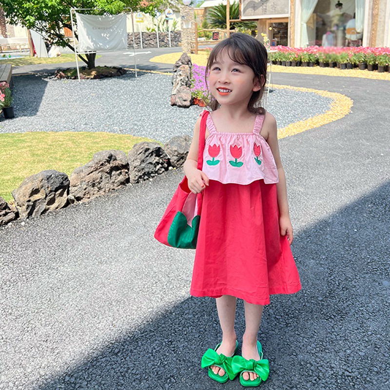 Đầm Công Chúa Không Tay In Hoa Thời Trang Mùa Hè Hàn Quốc Cho Bé Gái Se7en