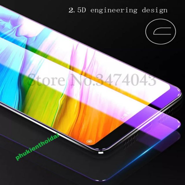 Cường lực Xiaomi A2 / Mi 6x tím chống tia UV hại mắt tím tặng keo chống hở mép ( không full màn )