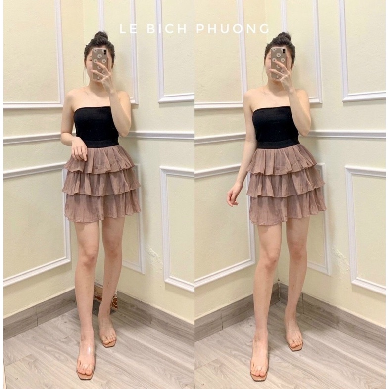 CHÂN VÁY XOÈ 3 TẦNG QUẢNG CHÂU MS13525