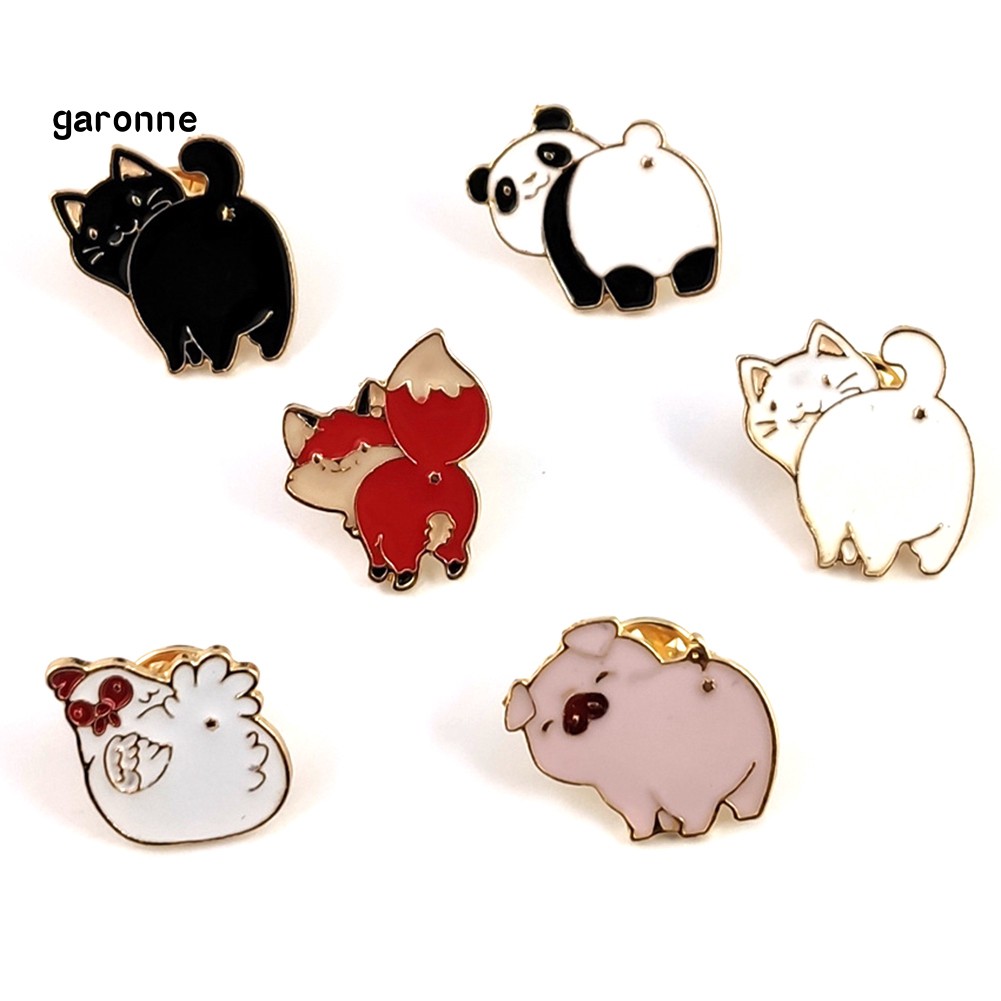GA_Cute Cartoon Animal Ass Enamel Brooch Pin Backpack Hats Metal Badge Jewelry