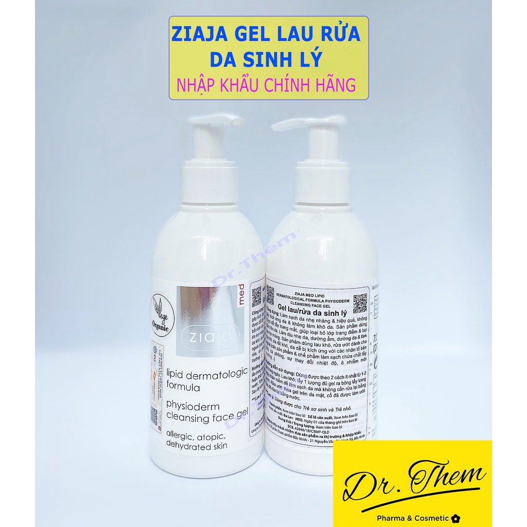 ✅[CHÍNH HÃNG] Gel Lau/Rửa Da Sinh Lý Ziaja Med Lipid Dermatological Formula Physioderm Cleasing Face Gel 200ml