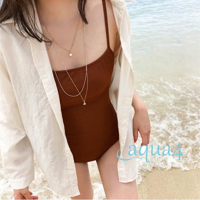 Đồ bơi một mảnh không tay màu trơn hở lưng gợi cảm cho nữ
 | BigBuy360 - bigbuy360.vn